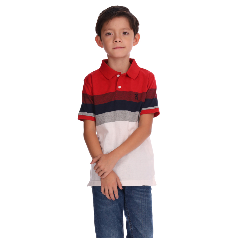 Playera Tipo Polo Hummo Niño Con Franjas En Pecho DelSol