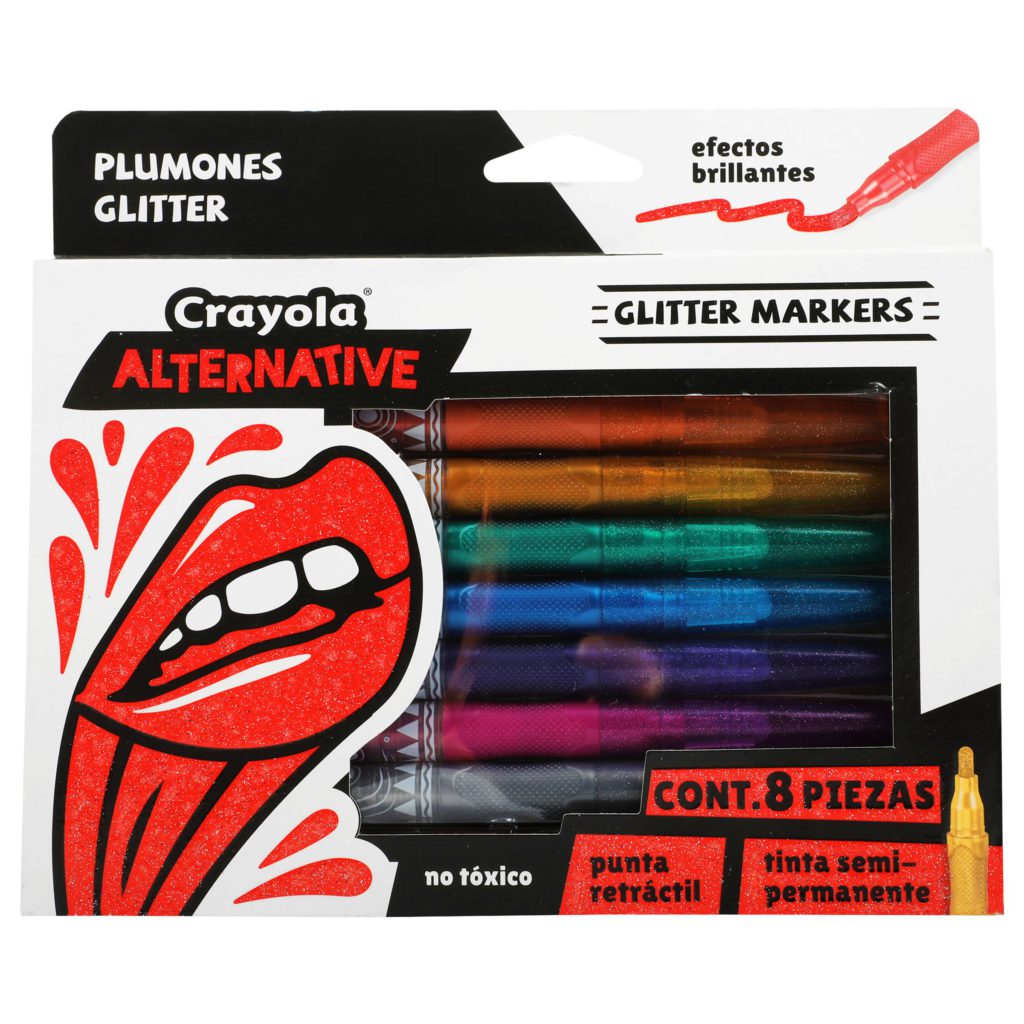 Plumones Crayola Alternative Glitter Piezas Delsol