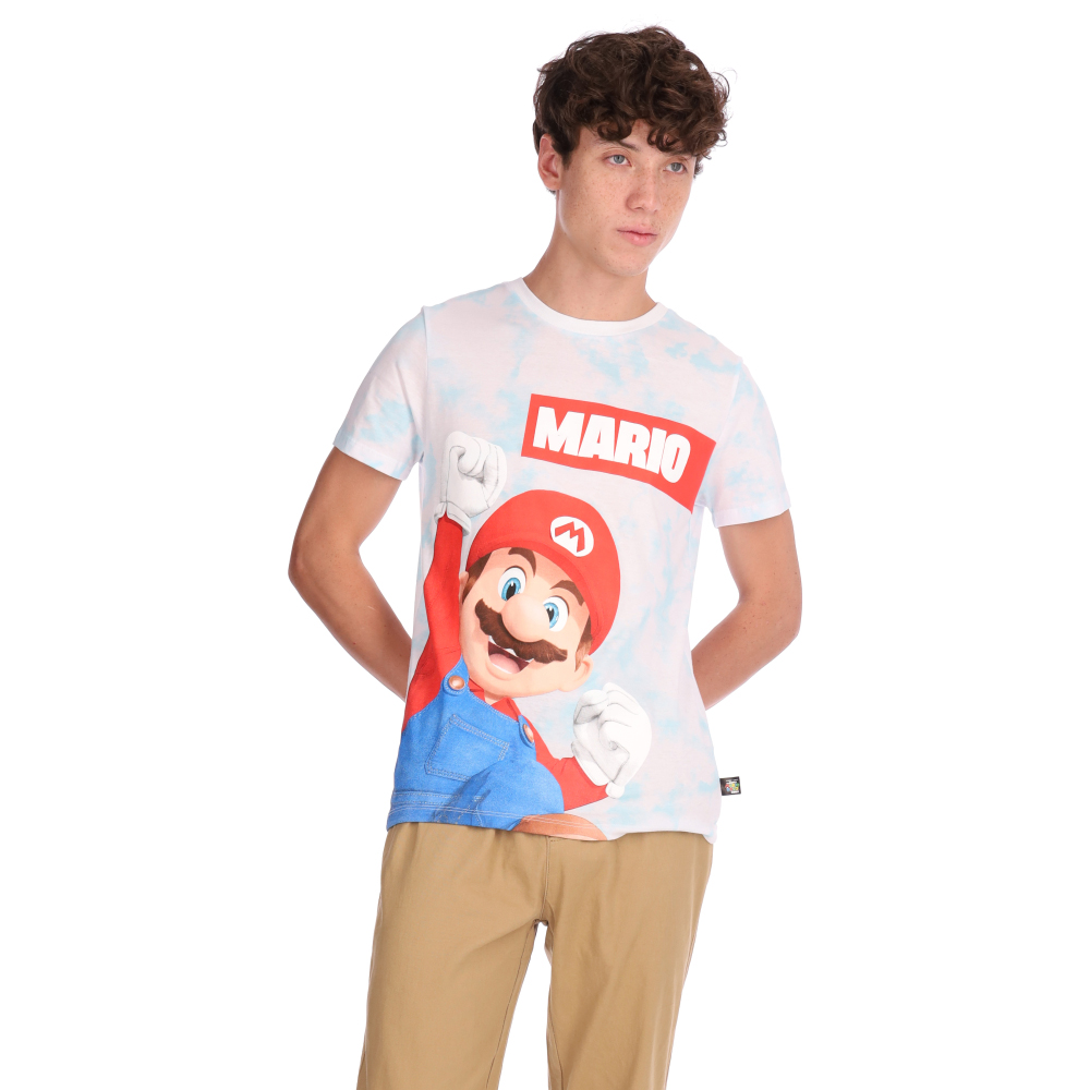 Playera Mario Bros Hombre Diseño Tie Dye Estampado Frontal DelSol