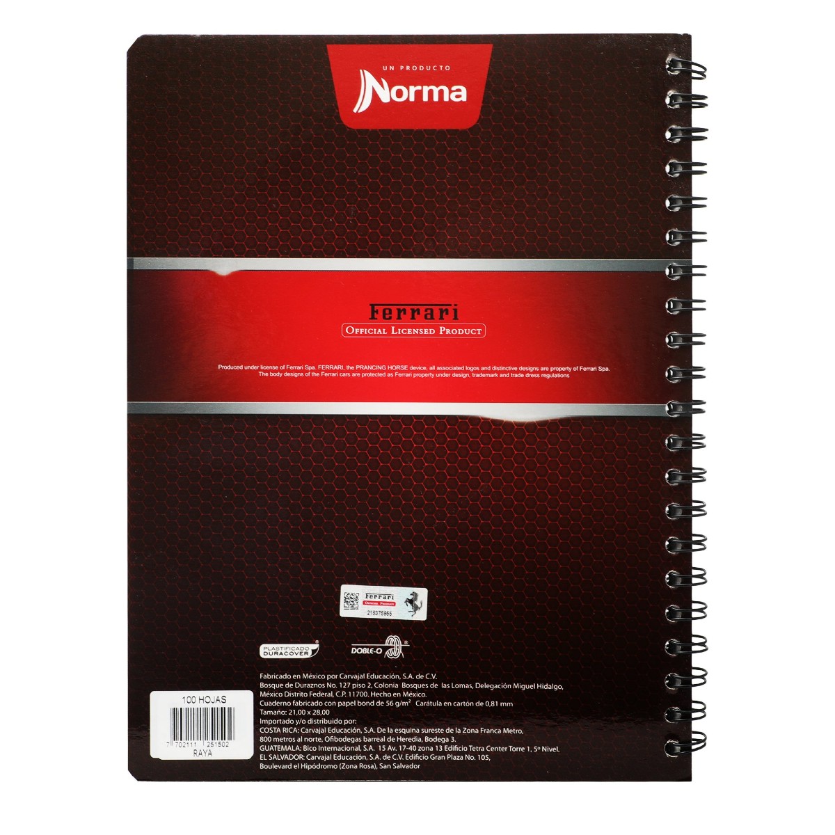 Cuaderno Profesional Norma Ferrari Raya 100 Hojas DelSol