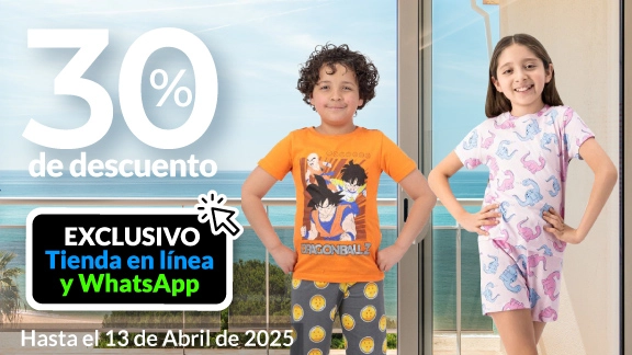 30% de descuento en pijamas infantiles