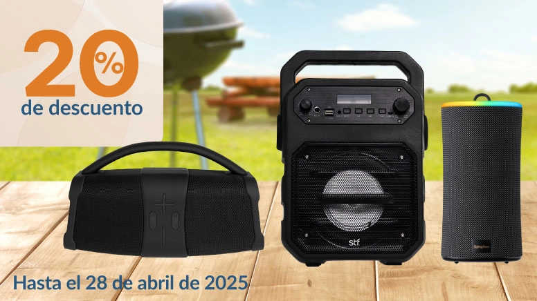 20% en todas las bocinas Bluetooth de las marcas Select Sound y Stuffactory