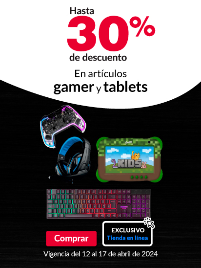 Hasta 30% de descuento en artículos gamer y tablets