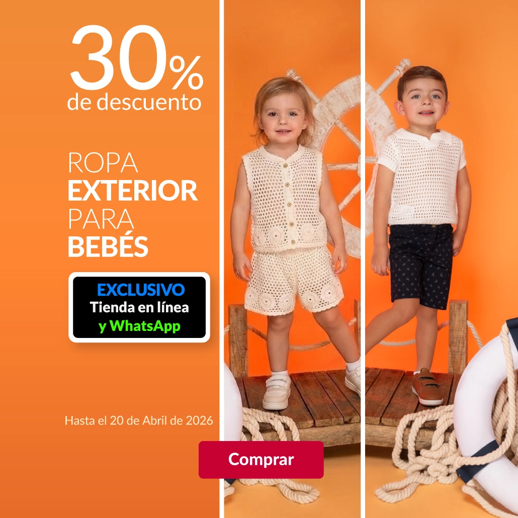 30% de descuento en ropa exterior para bebé.