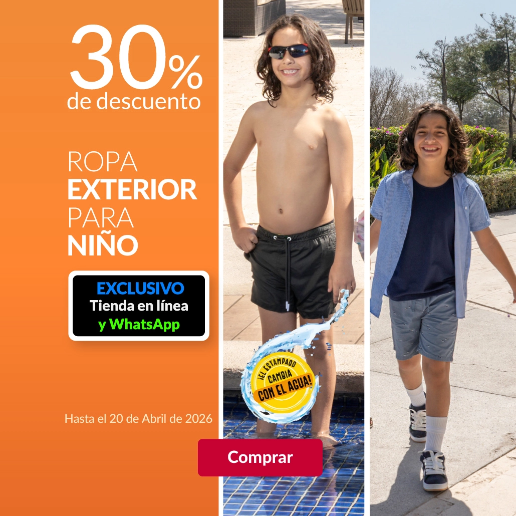 30% de descuento en ropa exterior para niño