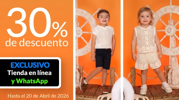 30% de descuento en Ropa Exterior para Bebé.