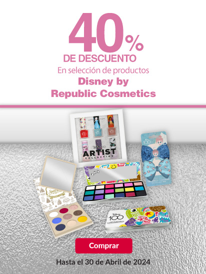 40% de descuento en selección de productos disney by republic cosmetics