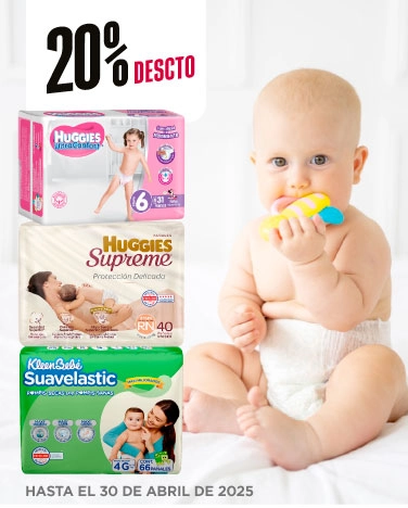 20% de descuento en todos los pañales para bebé