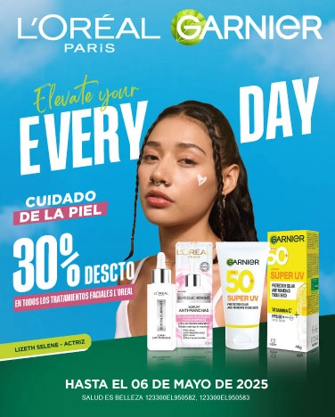 30% de descuento en tratamientos faciales L'Oréal y Garnier