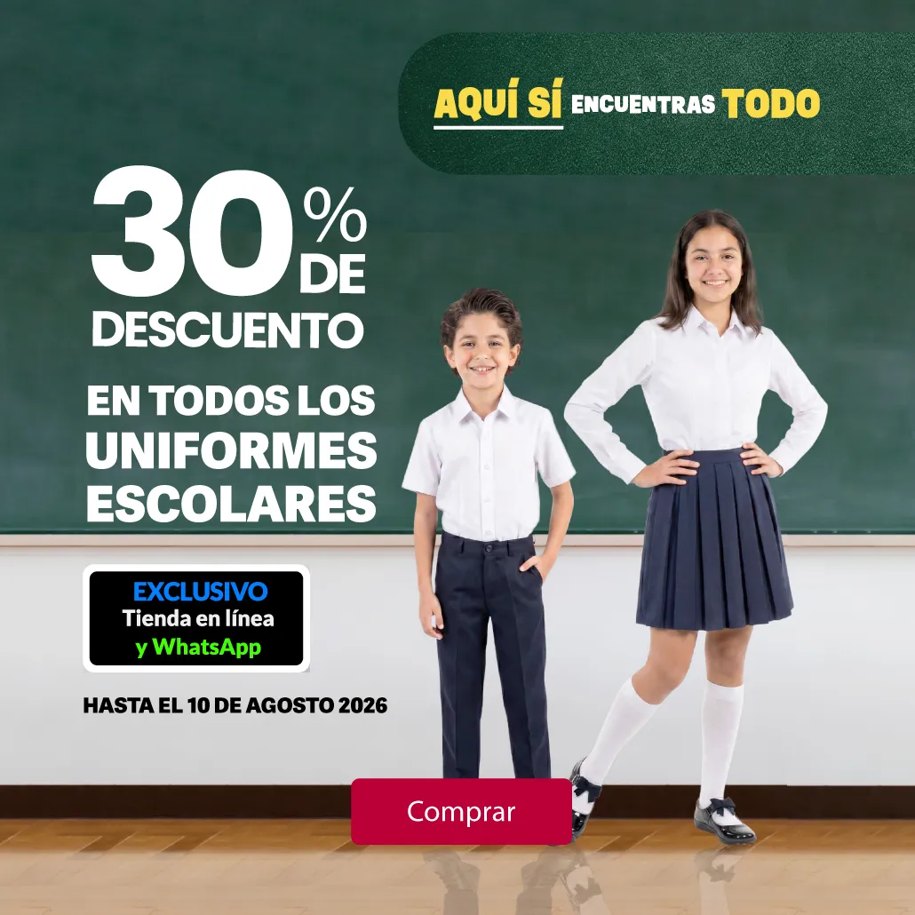 30% de descuento en todos los uniformes y calzado escolar