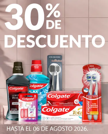 30% de descuento En toda la línea de cuidado oral Colgate.