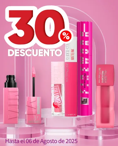 30% de descuento en cosméticos Maybelline