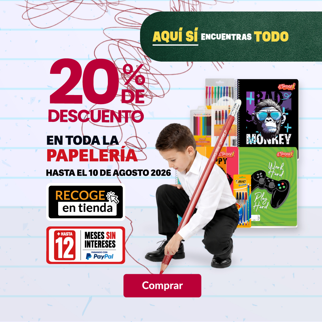 20% de descuento en Papelería