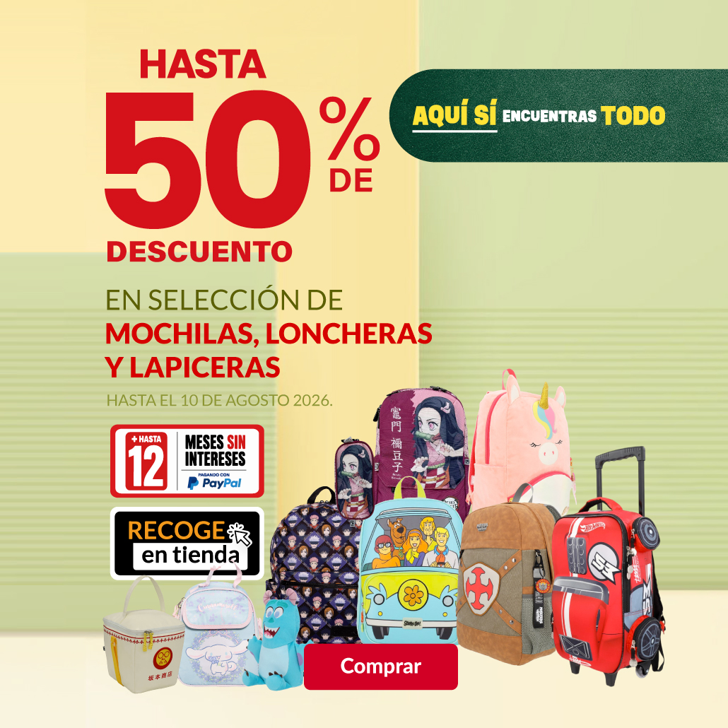 50% de descuento en Mochilas 