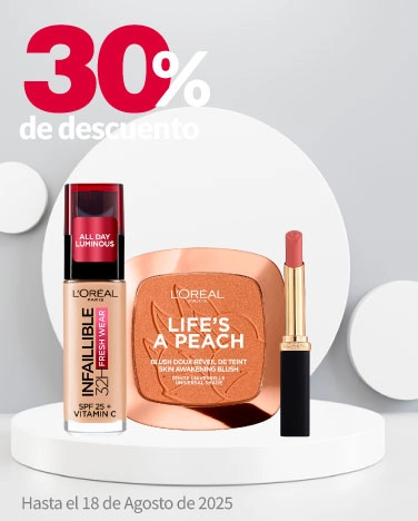 30% de descuento en cosméticos L'Oréal