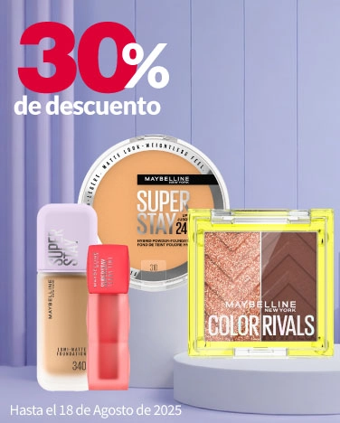 30% de descuento en cosméticos Maybelline