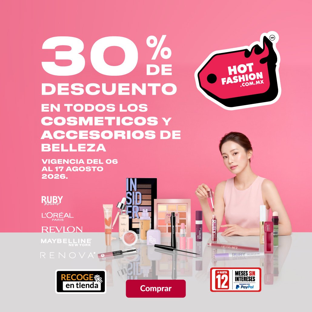 30% de descuento en todos los cosméticos y accesorios de belleza.