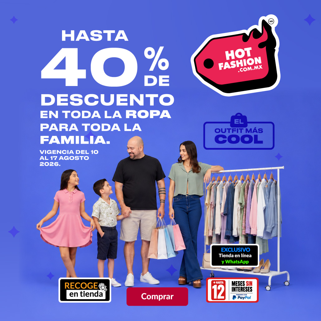 Hasta 40% de descuento en toda la ropa para toda la familia. 