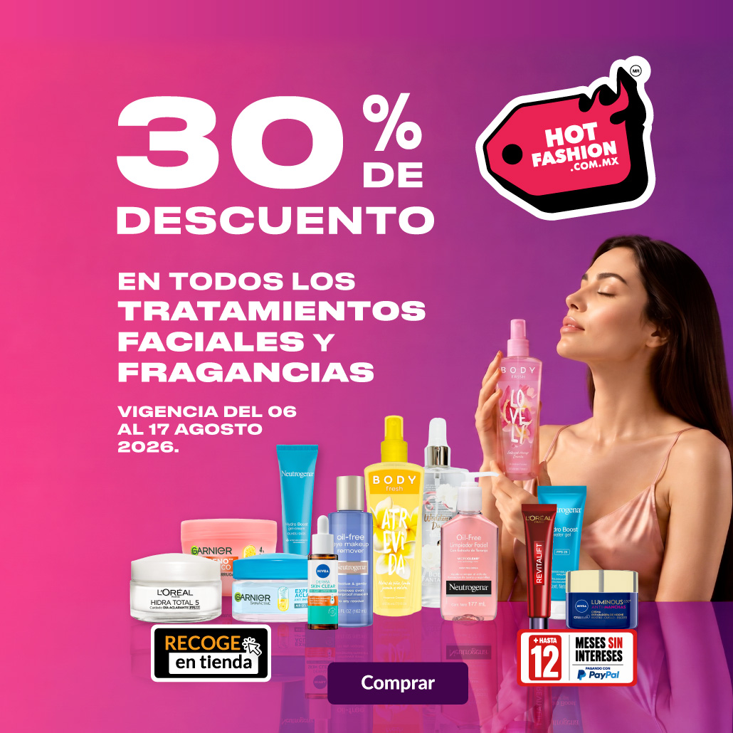 30% de descuento en todos los tratamientos faciales y fragancias.  