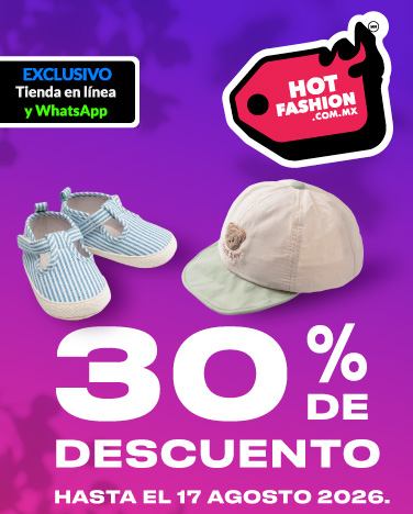 30% de descuento en todos el calzado y accesorios para bebés.
