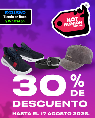 30% de descuento en todos el calzado y accesorios para hombre.