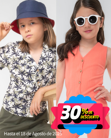 30% de descuento en toda la ropa Infantil