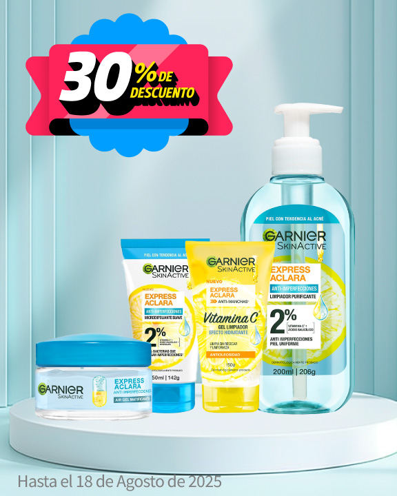 30% de descuento en tratamientos faciales Garnier