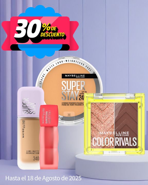 30% de descuento en cosméticos Maybelline