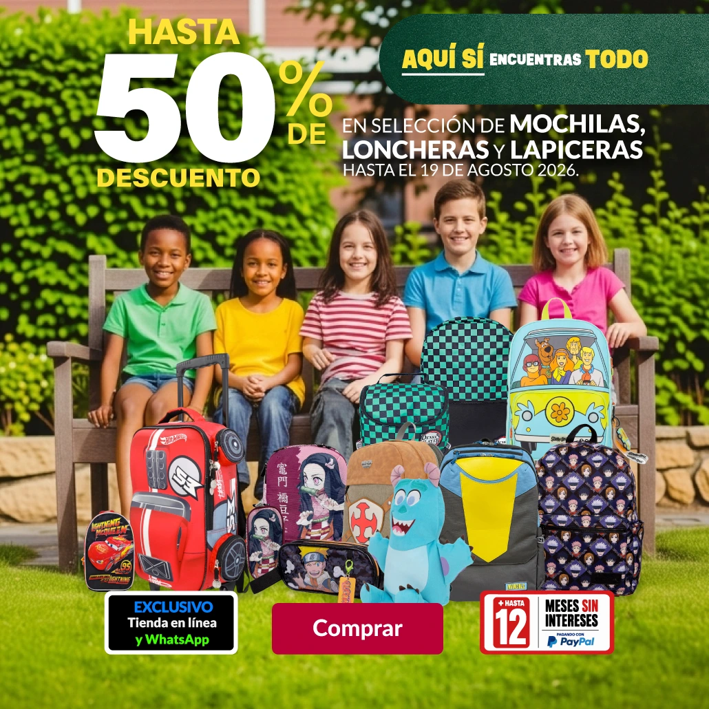 Mochilas, loncheras y lapiceras.