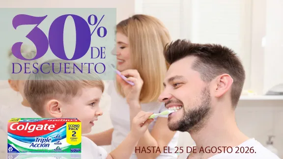30% de descuento En toda la linea de cuidado oral Colgate