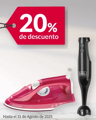 20% de descuento en todos los electrodomésticos de cocina y planchas Black + Decker (excepto microondas)
