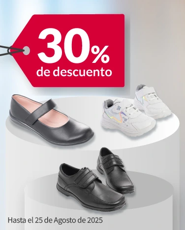 30% de descuento en calzado escolar