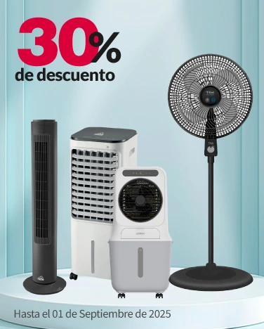 30% de descuento en todos los Ventiladores y Enfriadores