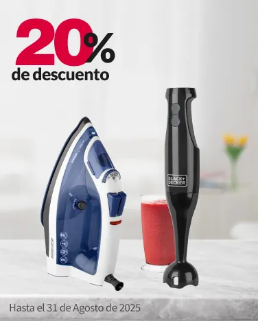 20% de descuento en Electrodomésticos de Cocina y Planchas Black + Decker (excepto microondas)