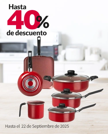 Hasta 40% de descuento en Baterías y Sartenes