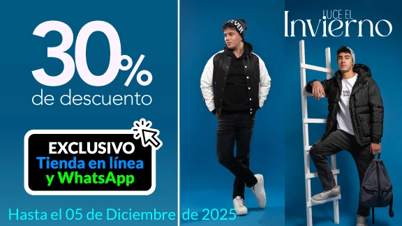 30% de descuento en toda la ropa exterior de caballero