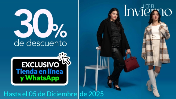 30% de descuento en toda la ropa exterior de dama