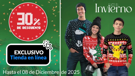 30% de descuento en toda la ropa con motivos navideños