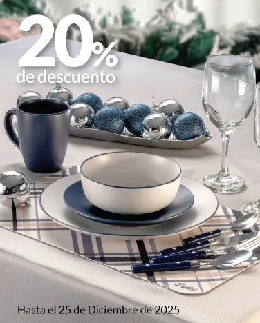 20% de descuento en todas las vajillas