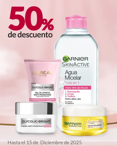 50% de descuento en tratamientos faciales L'Oréal y Garnier