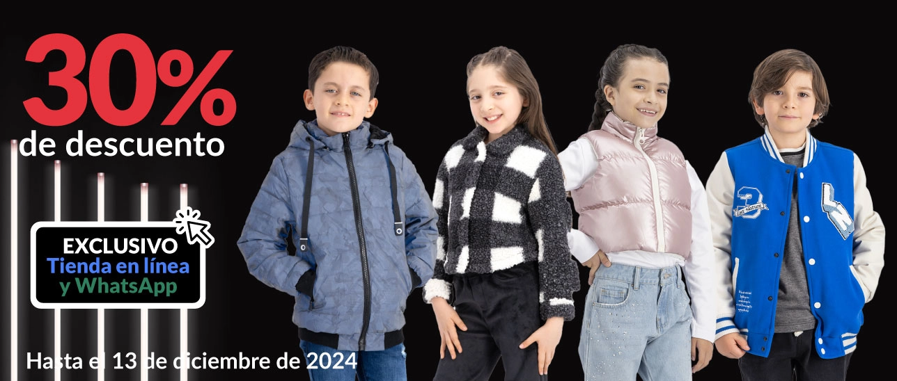 30% de descuento en Moda Infantil