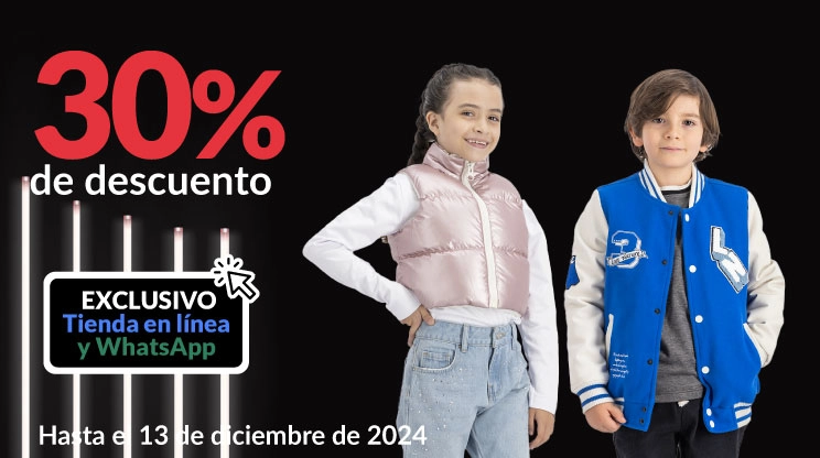 30% de descuento en Moda Infantil