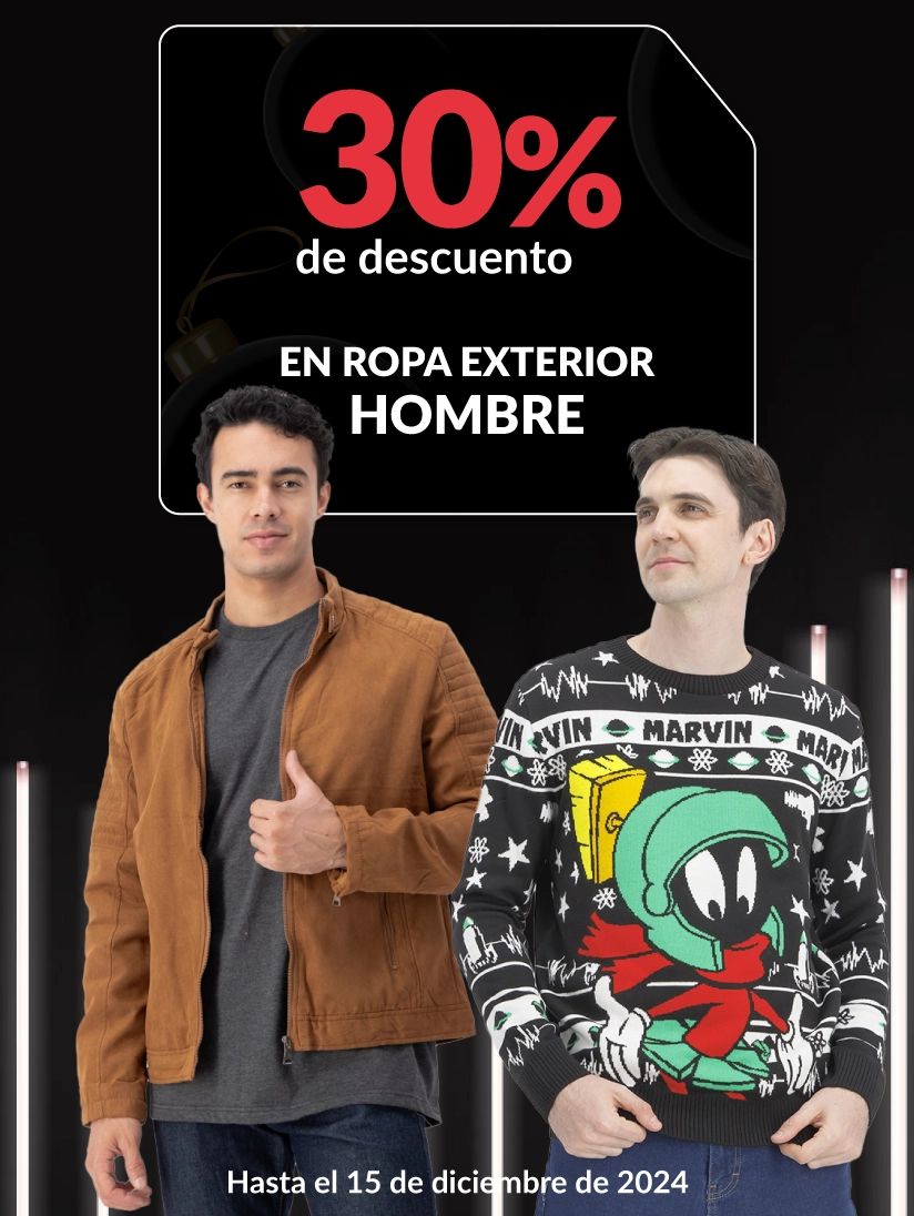 30% de descuento en ropa exterior hombre