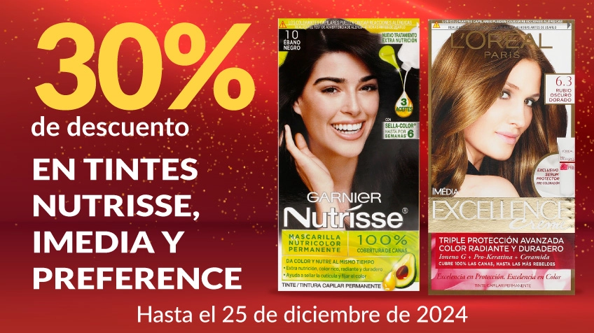 30% de descuento en tintes Nutrisse, Imedia y Preference