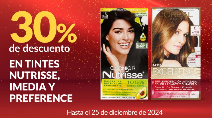 30% de descuento en tintes Nutrisse, Imedia y Preference