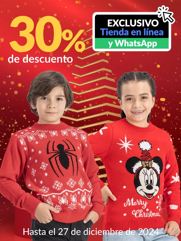 30% de descuento En toda la ropa exterior infantil