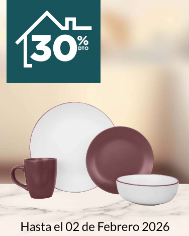 30% de descuento en todas las vajillas y cristalería