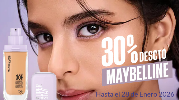 30% de descuento en cosméticos Maybelline