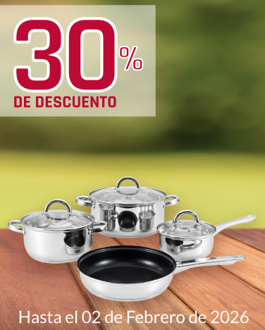 30% de descuento en Sartenes y Baterías de cocina