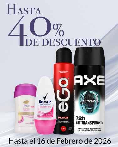 Hasta 40% en selección de desodorantes
